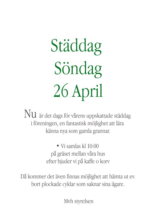 städdag vår