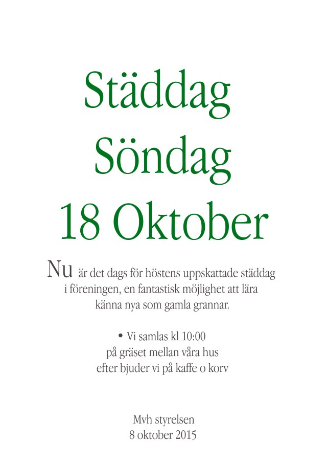 städdag höst